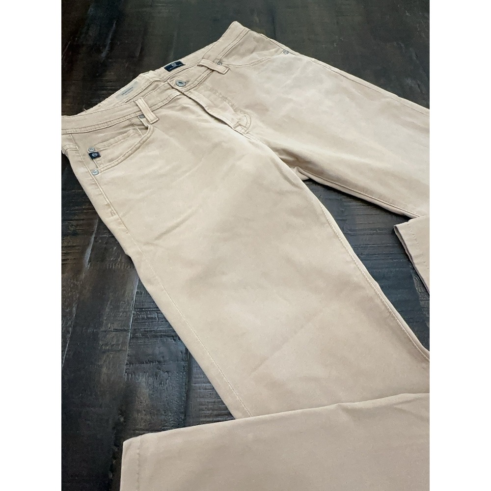 AG Adriano Goldschmied Jeans Mens 33x28 Beige The Matchbox Slim Straight Denim